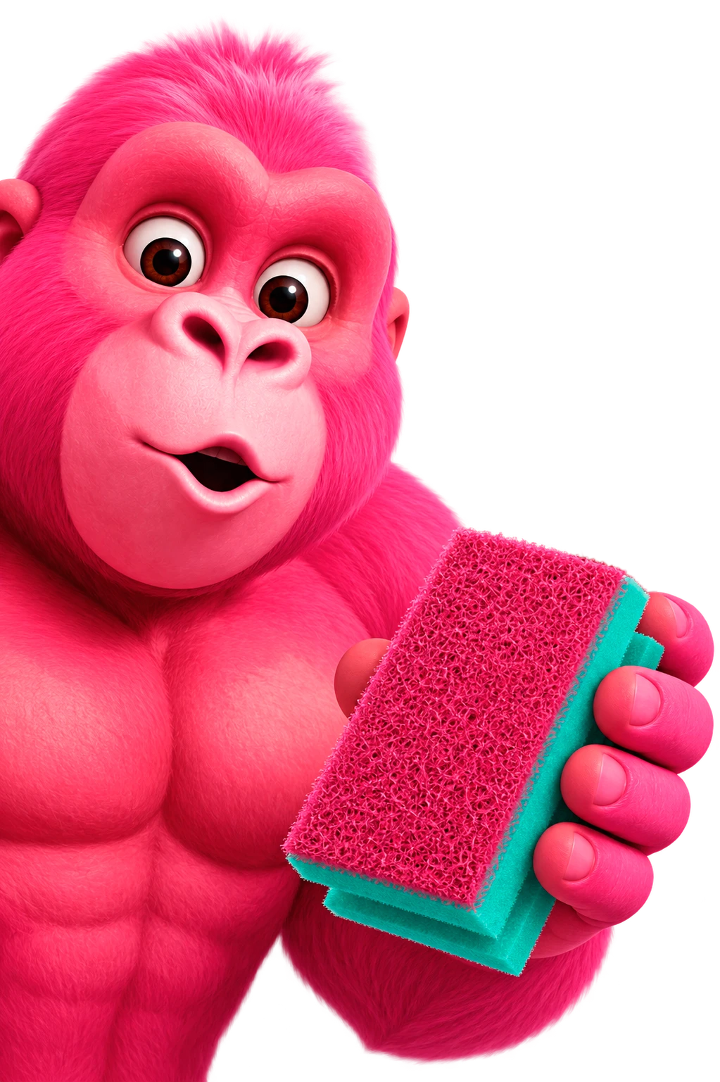 Clean Kong Gorilla mit Schwamm