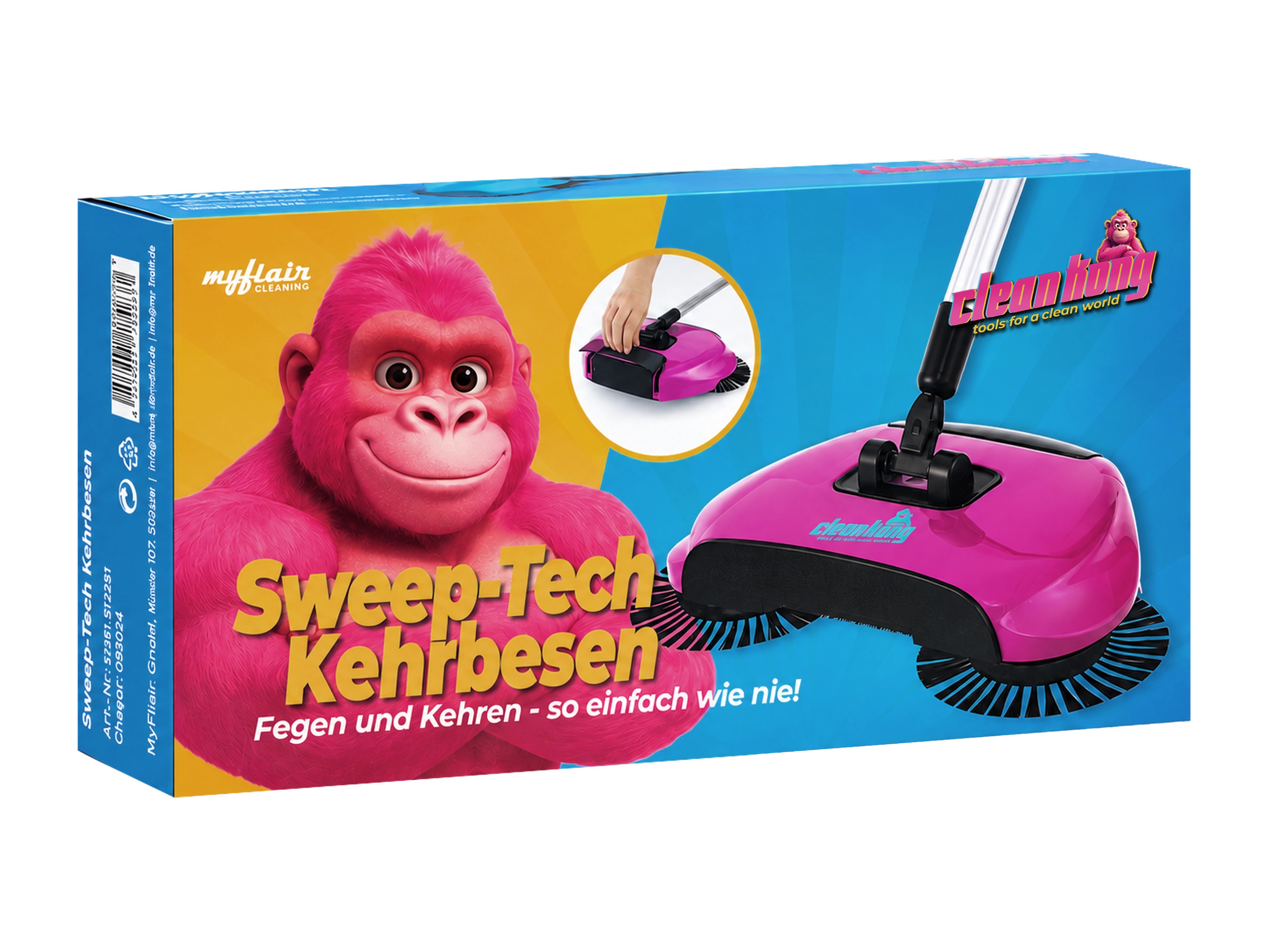 Clean Kong Sweep-Tech Kehrbesen Pink